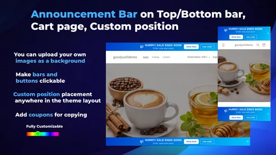 GoodySell: Announcement Bar screenshot