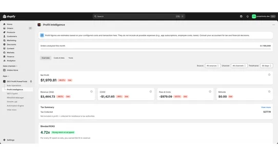 Profit PowerTools screenshot