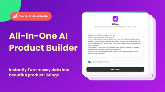 Filleo: AI Product Builder screenshot