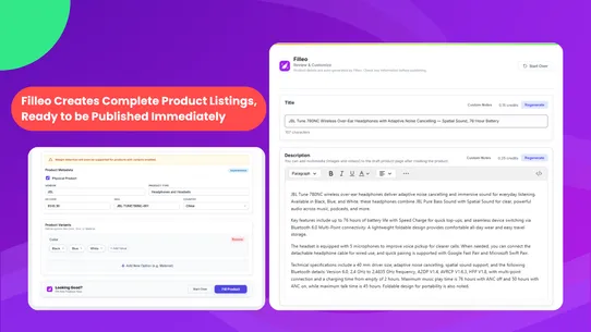 Filleo: AI Product Builder screenshot