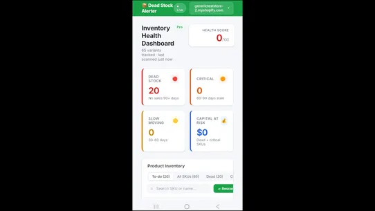 Dead Stock Alerter — Aging screenshot