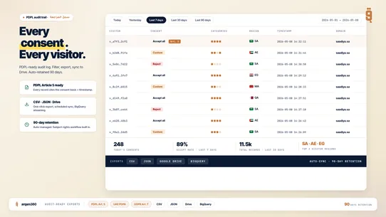 Arqam360: PDPL Cookie Consent screenshot