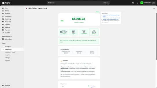 ProfitBird screenshot