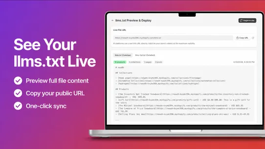 LLMs.txt – AI Visibility screenshot
