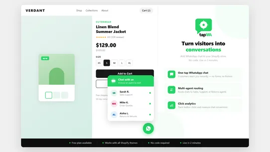 Tapwa – WhatsApp Chat Button screenshot