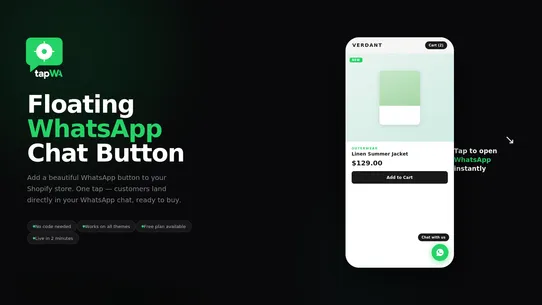Tapwa – WhatsApp Chat Button screenshot