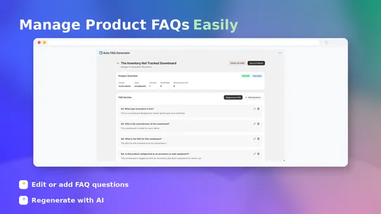 Auto FAQ Generator screenshot