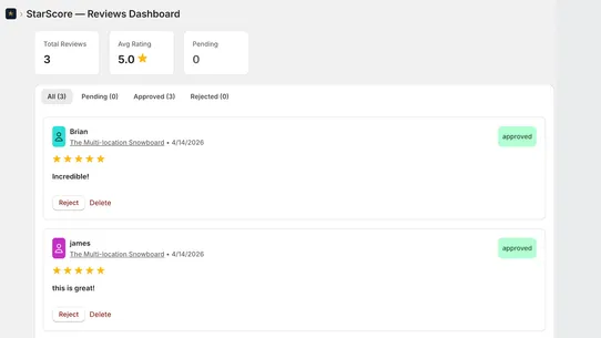 StarScore — Reviews &amp; Ratings screenshot