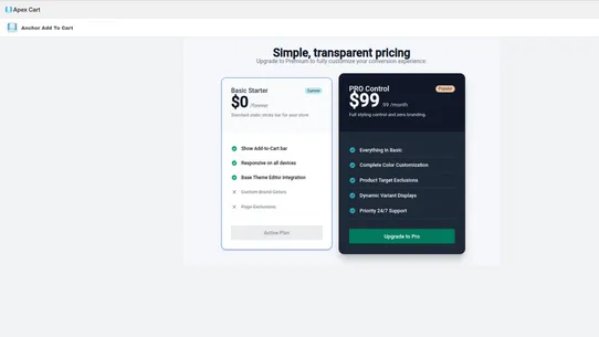 Apex Cart screenshot