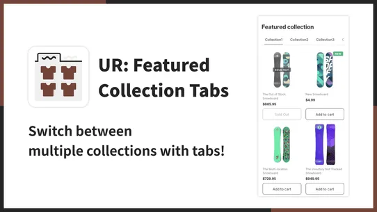 UR: Featured Collection Tabs screenshot