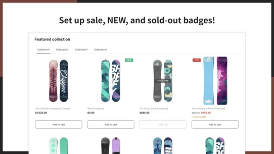 UR: Featured Collection Tabs screenshot