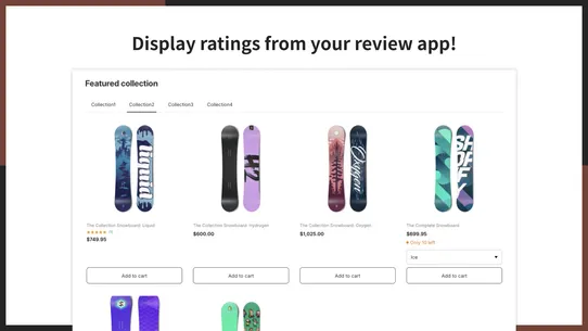 UR: Featured Collection Tabs screenshot