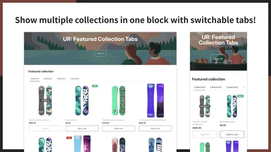 UR: Featured Collection Tabs screenshot