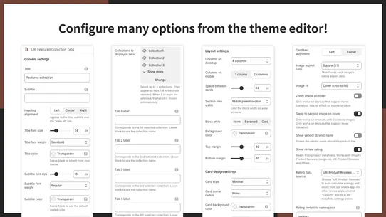 UR: Featured Collection Tabs screenshot