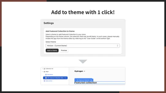 UR: Featured Collection Tabs screenshot