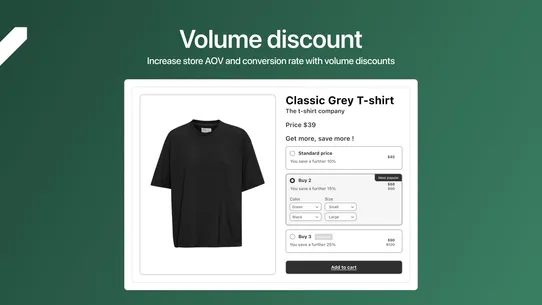 Volume Discounts screenshot