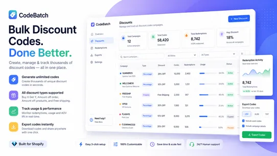 CodeBatch Bulk Discount Codes screenshot