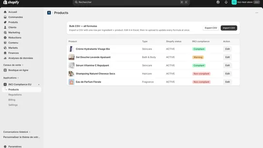 CleanINCI — INCI Compliance EU screenshot
