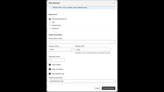 Dupli Products screenshot