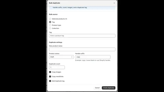 Dupli Products screenshot
