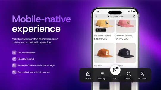 Quizell Navigation Menu Search screenshot