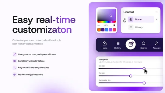 Quizell Navigation Menu Search screenshot