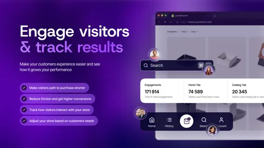 Quizell Navigation Menu Search screenshot
