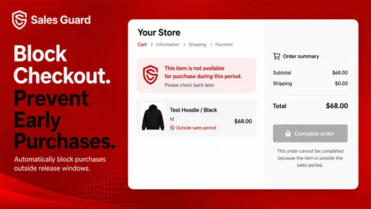 Sales Guard ‑ Launch Control screenshot