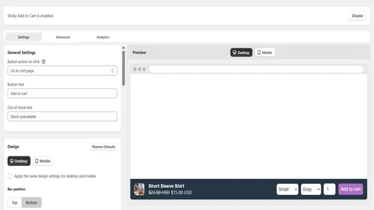 Booster Sticky Add to Cart screenshot