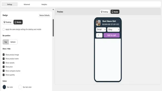 Booster Sticky Add to Cart screenshot