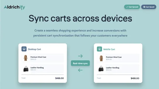 Aldrichify Cart Sync screenshot