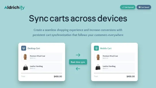 Aldrichify Cart Sync screenshot