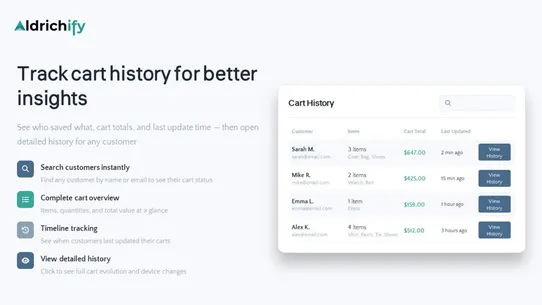 Aldrichify Cart Sync screenshot
