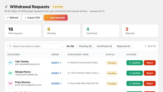 SafeRadar – EU Compliance screenshot