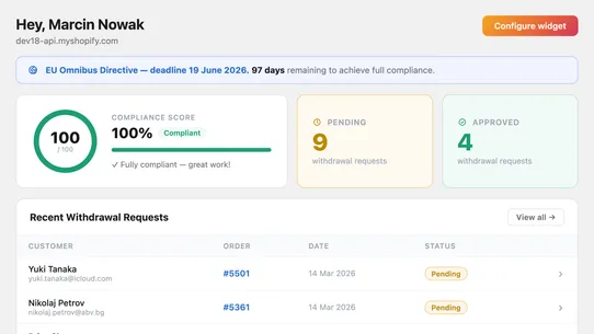 SafeRadar – EU Compliance screenshot