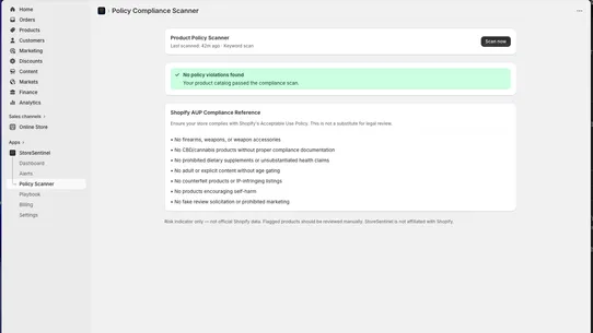 StoreSentinel screenshot