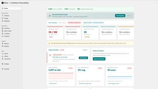 Stokr — Inventory Forecasting screenshot