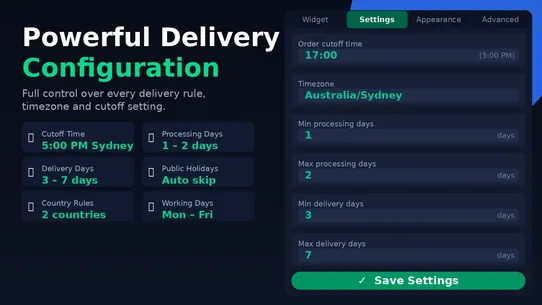 Estimated Delivery Date ‑ ETAs screenshot