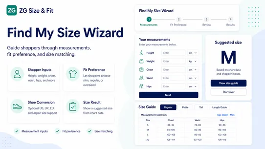 ZG Size &amp; Fit screenshot