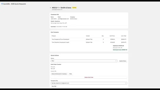 QuoteMe ‑ B2B Quote Requests screenshot