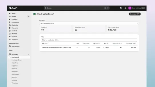 Restocky screenshot