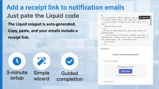 Self‑Serve Receipts screenshot