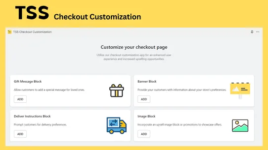 TSS Checkout Customization screenshot