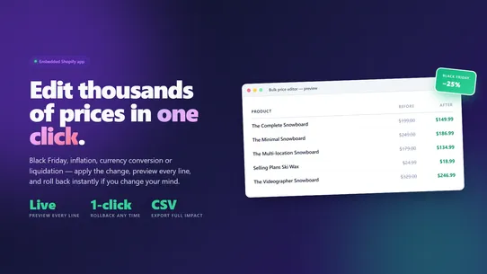 Pricewise: Bulk Price Editor screenshot