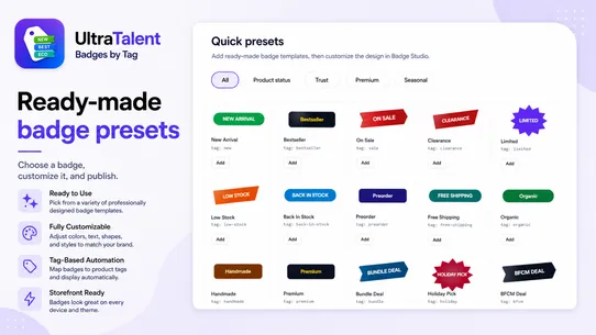 UltraTalent ‑ Badges by Tag screenshot