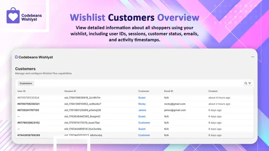 Codebeans Wishlyst screenshot