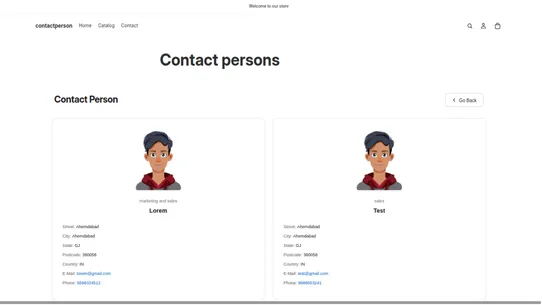 Contact Person screenshot