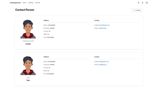 Contact Person screenshot