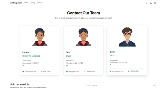 Contact Person screenshot