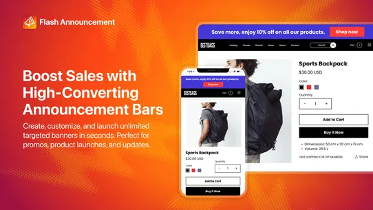 Flash Announcement Bar screenshot